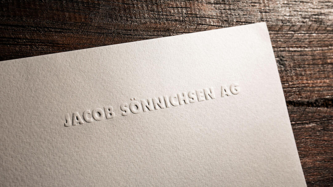 JACOB SÖNNICHSEN AG Briefbogen mit Prägung