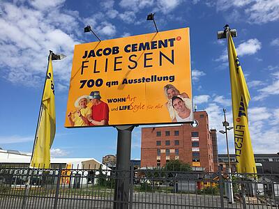 Foto vom Gelände des JACOB-CEMENT-FLIESEN-Standortes in Berlin